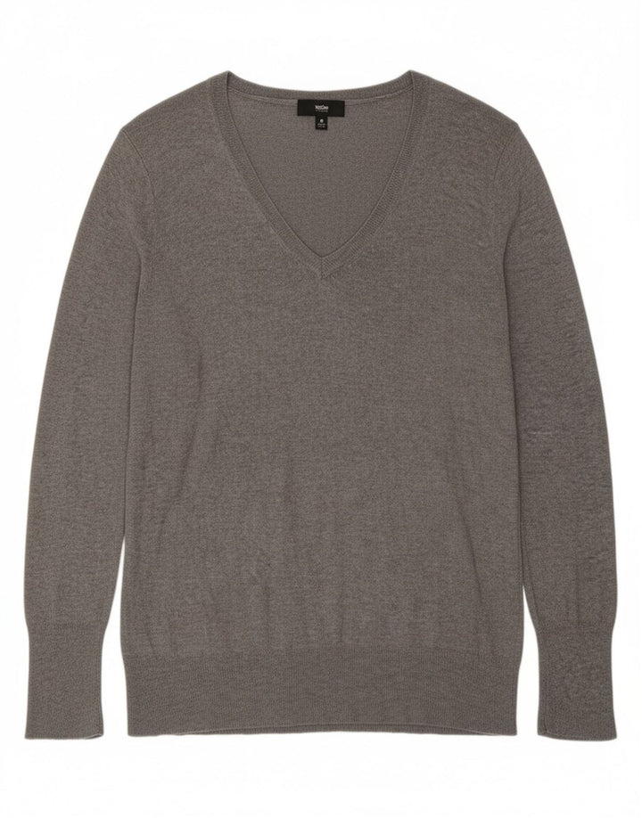 Mossimo suéter feminino grande com decote em V US 2 XS cinza nylon