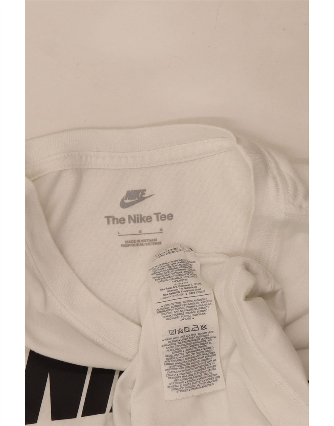 Camiseta gráfica masculina Nike grande algodão branco