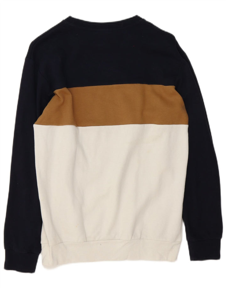 Zara moletom masculino jumper pequeno branco colorblock algodão