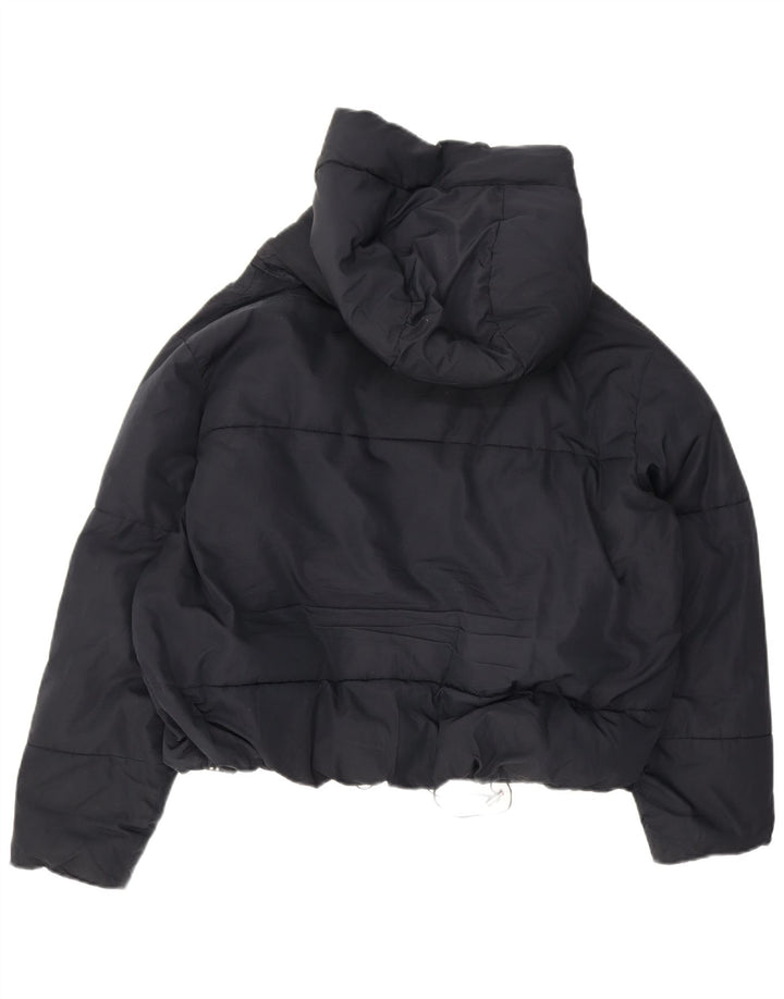 Jaqueta acolchoada com capuz e capuz feminino Zara UK 10 pequena azul marinho