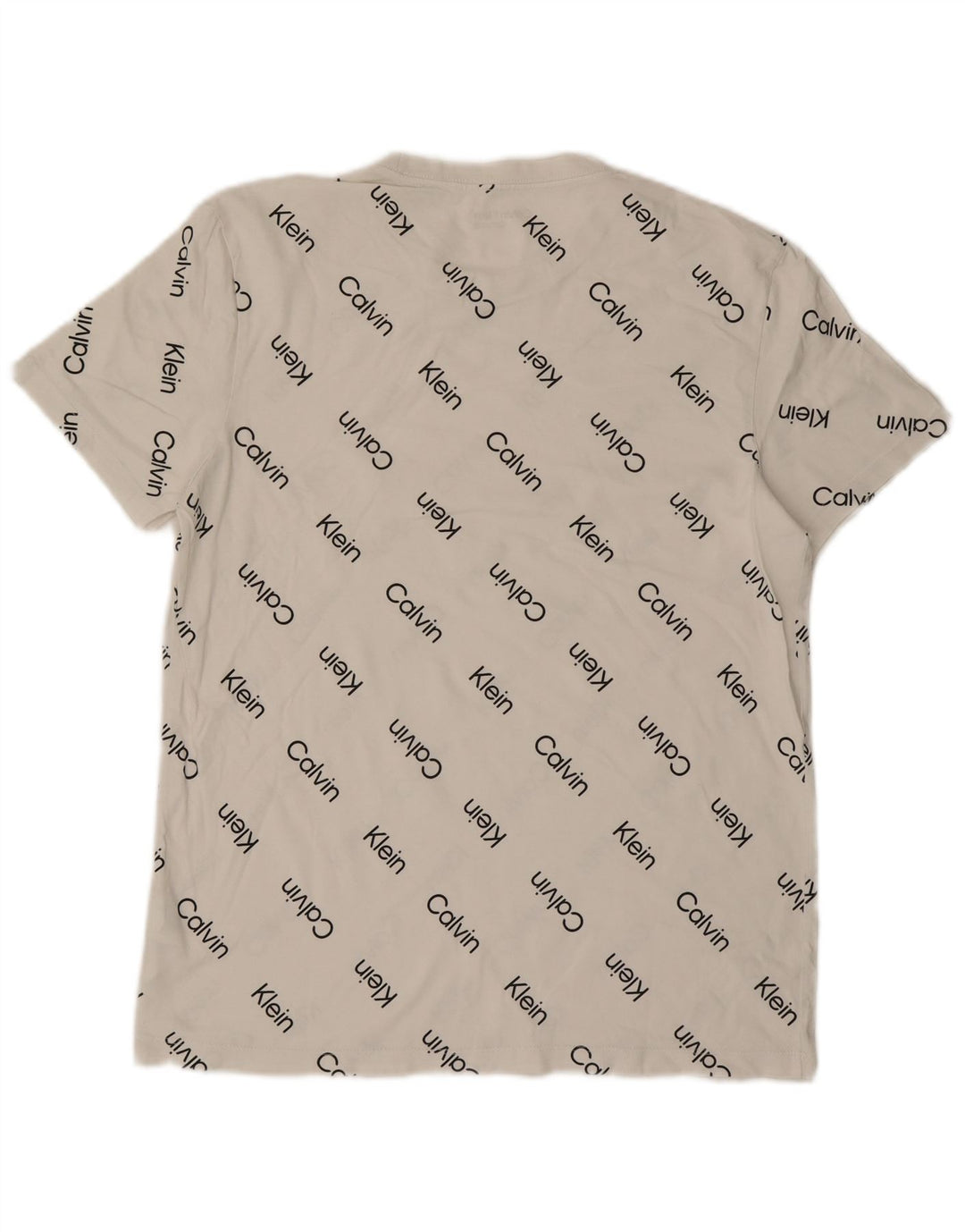Calvin Klein Camiseta masculina gráfica Top médio algodão branco