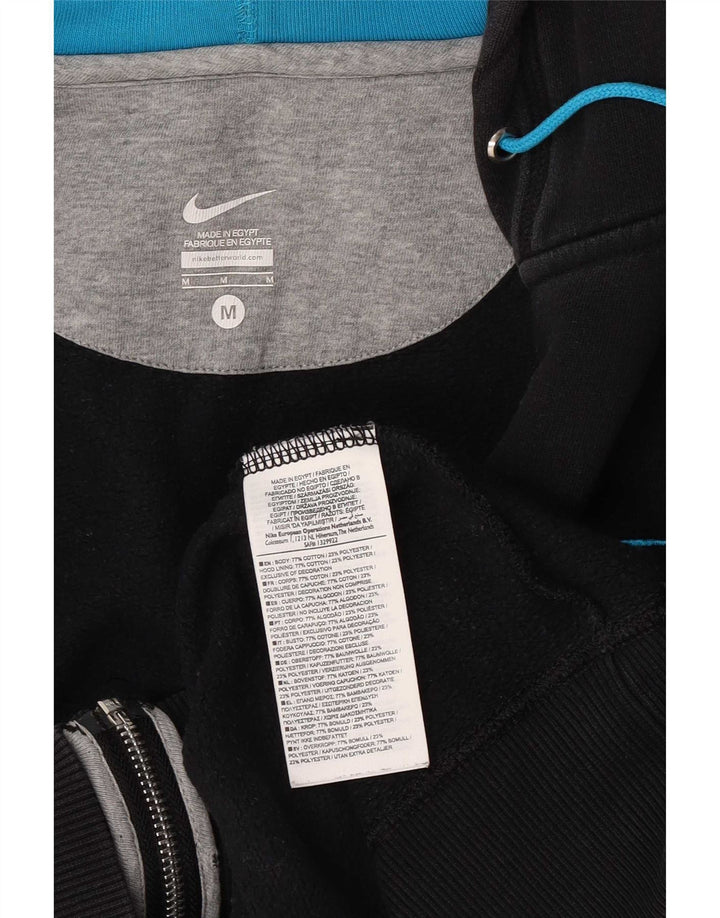 Suéter Nike masculino com capuz e zíper médio preto algodão