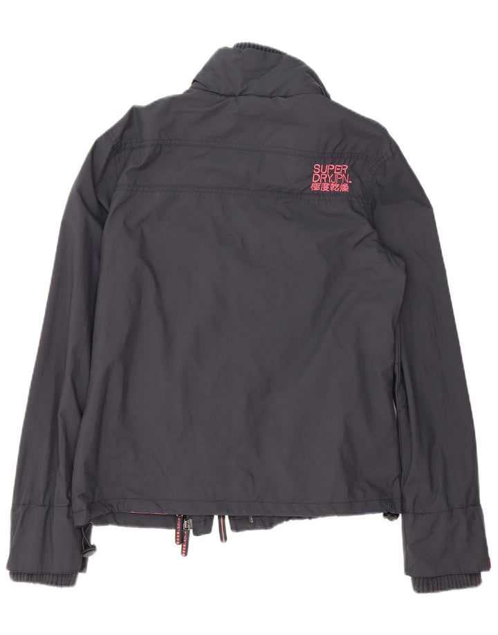 Jaqueta de chuva feminina SUPERDRY UK 16 poliéster cinza grande