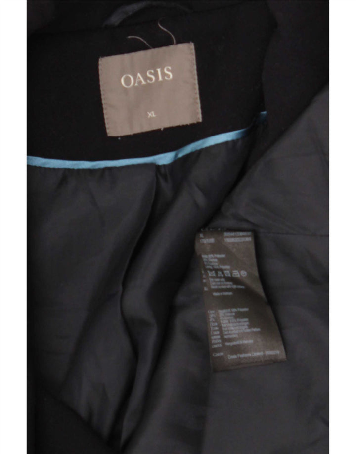 Sobretudo feminino Oasis Reino Unido 18 XL poliéster azul marinho