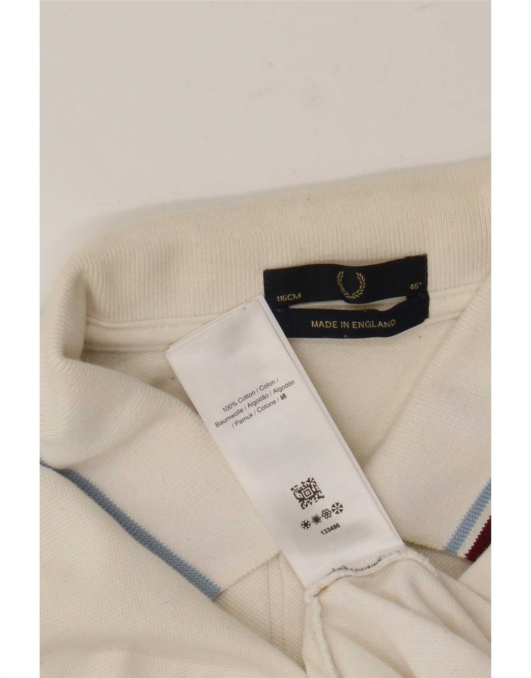 Camisa polo masculina Fred Perry grande algodão branco