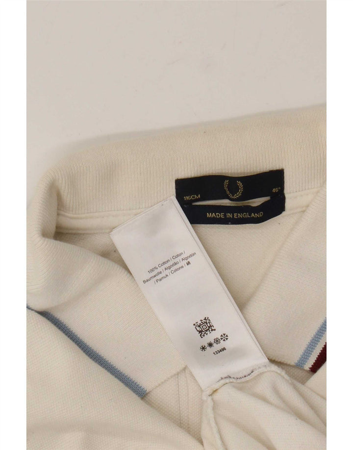 Camisa polo masculina Fred Perry grande algodão branco
