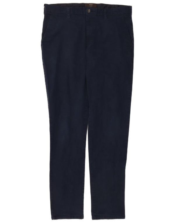 Calça Chino Masculina Slim Marks & Spencer W34 L33 Algodão Azul Marinho