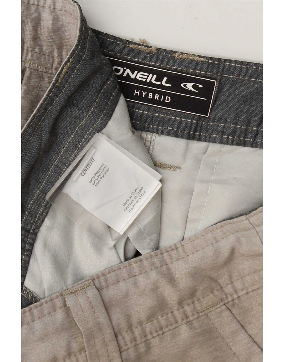 Shorts cargo masculino O'Neill W36 grande poliéster bege