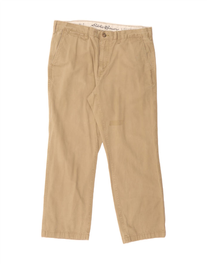 EDDIE BAUER Mens Straight Chino Trousers W38 L32 Beige Cotton Vintage Eddie Bauer and Second-Hand Eddie Bauer from Messina Hembry 