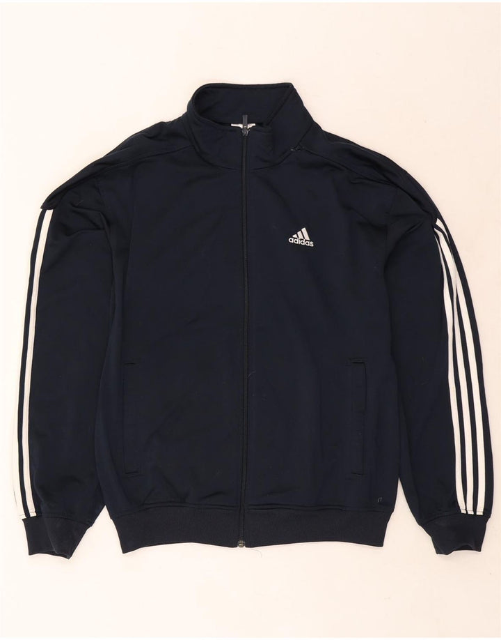 Adidas Mens Tracksuit Top Jacket UK 38/40 Médio Azul Marinho Poliéster