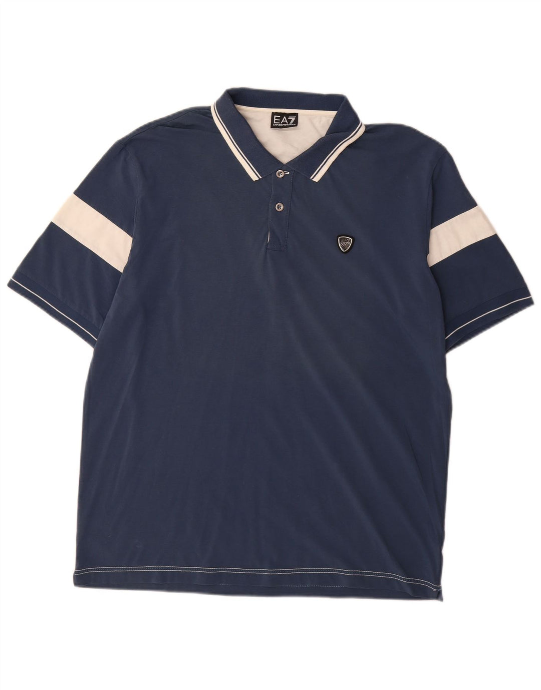Camisa polo masculina EMPORIO ARMANI 3XL algodão colorblock azul