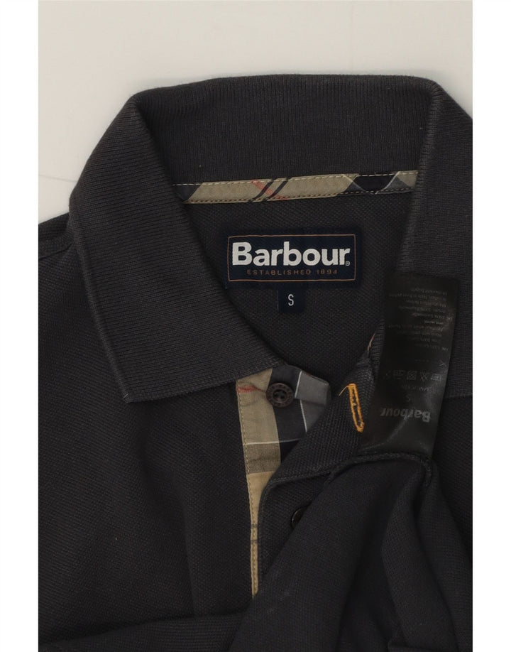 Camisa polo masculina Barbour pequena algodão cinza