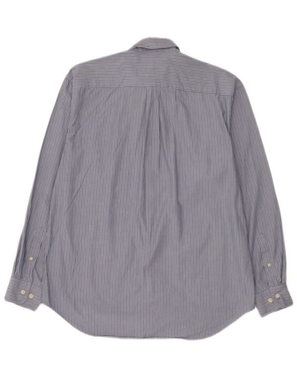 Camisa masculina folgada Gap de algodão listrado azul pequeno
