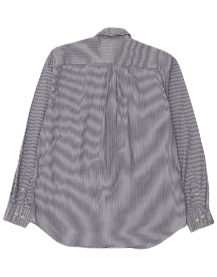 Camisa masculina folgada Gap de algodão listrado azul pequeno