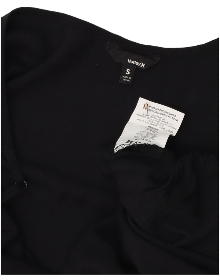 HARLEY Womens Cami Top UK 10 Pequeno Rayon Preto
