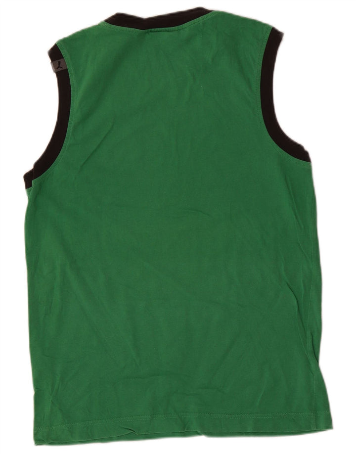 Puma masculino gráfico colete top médio verde colorblock