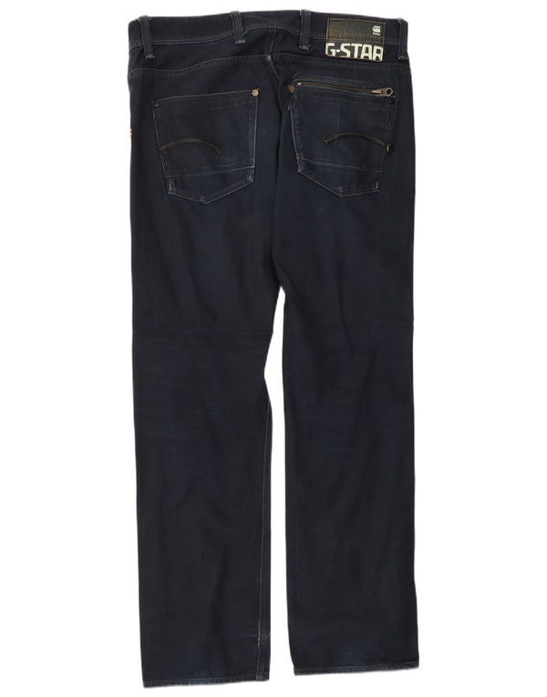 Calça jeans masculina G-Star Attacc baixa reta W34 L32 algodão azul marinho