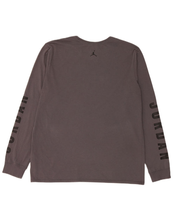 Jordan Mens Dri Fit Graphic Top Long Sleeve XL Grey Cotton