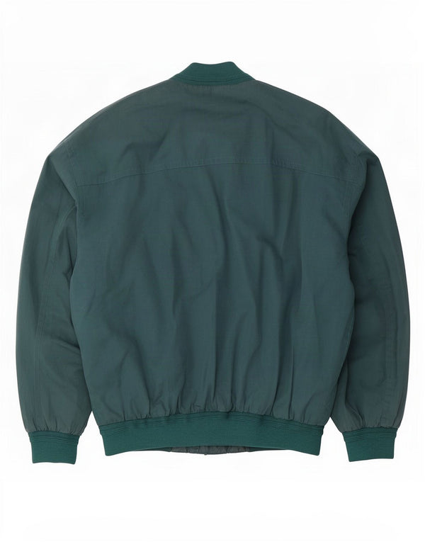 Jaqueta bomber masculina de ajuste solto Porto Di Panama IT 46 algodão verde pequeno