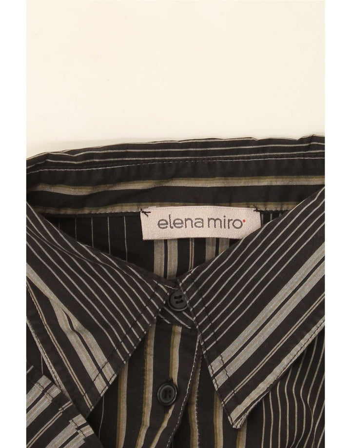 Camisa oversized feminina ELENA MIRO Reino Unido 18 XL listrada preta