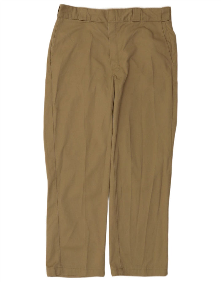 Calças Chino retas masculinas Dickies W36 L30 poliéster bege