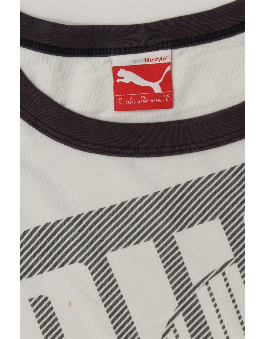Puma Camiseta masculina gráfica Top pequeno bloco colorido branco