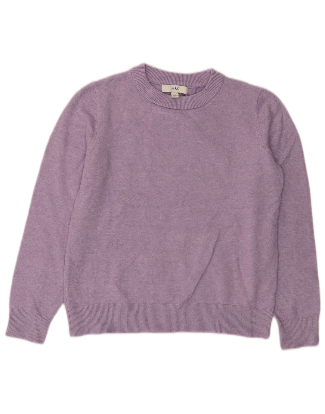 Suéter feminino Marks & Spencer com gola redonda Reino Unido 10 pequeno roxo