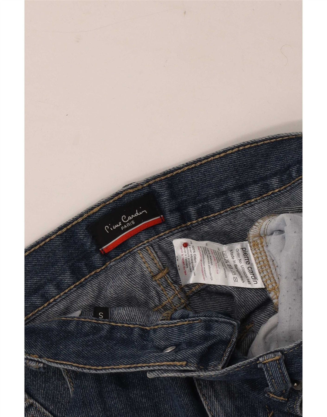 Shorts jeans masculino Pierre Cardin pequeno W29 algodão azul