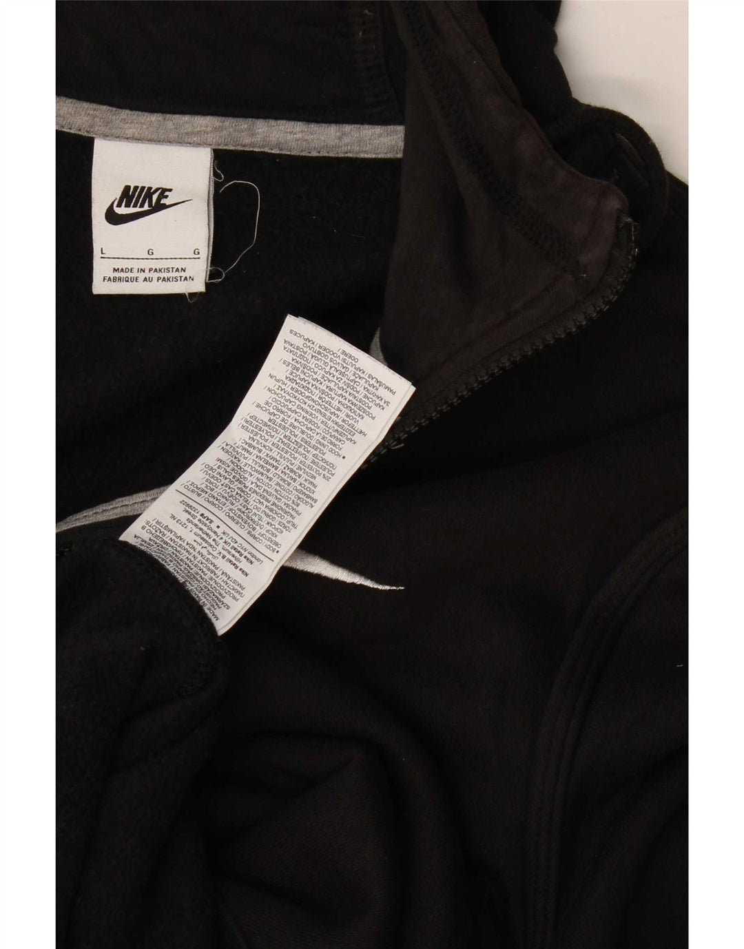 Suéter Nike masculino com capuz e zíper grande de algodão preto