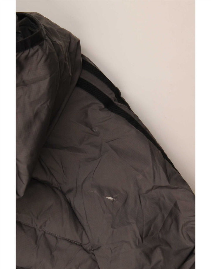 Jaqueta acolchoada com capuz masculina Adidas UK 42 XL cinza poliéster