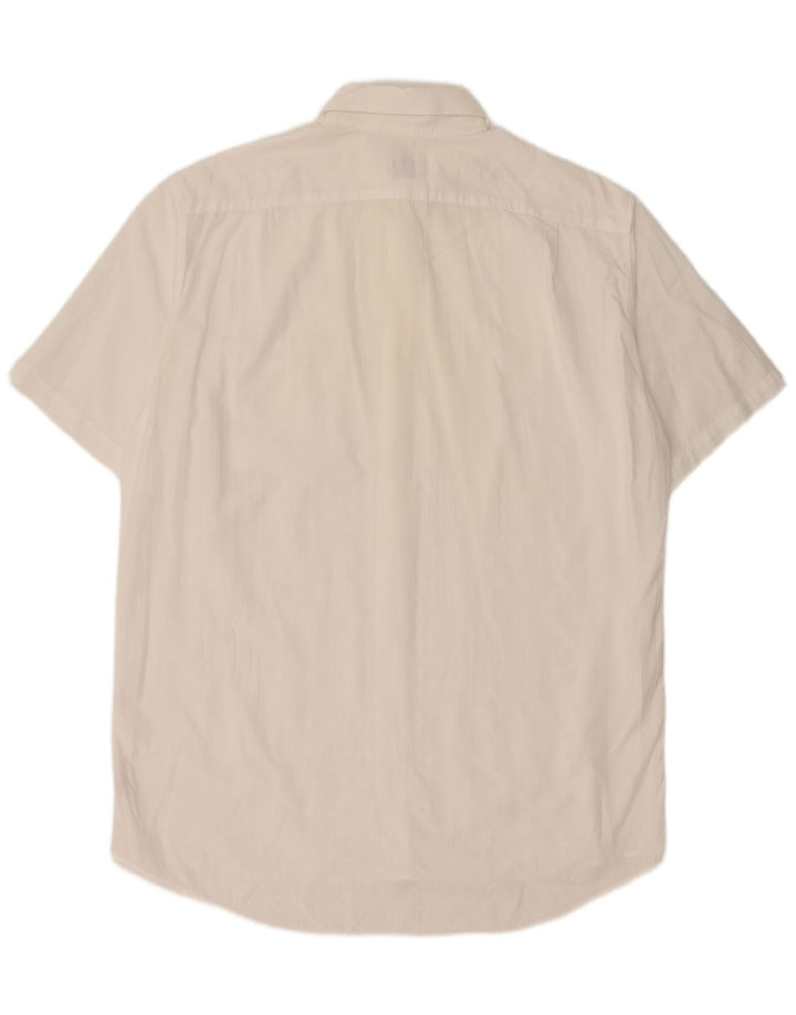 Lacoste camisa masculina de manga curta tamanho 41 grande algodão branco