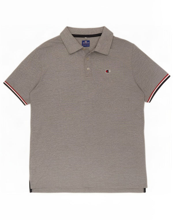 Camisa polo masculina Champion algodão cinza médio