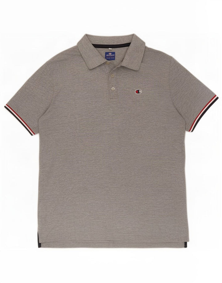 Camisa polo masculina Champion algodão cinza médio