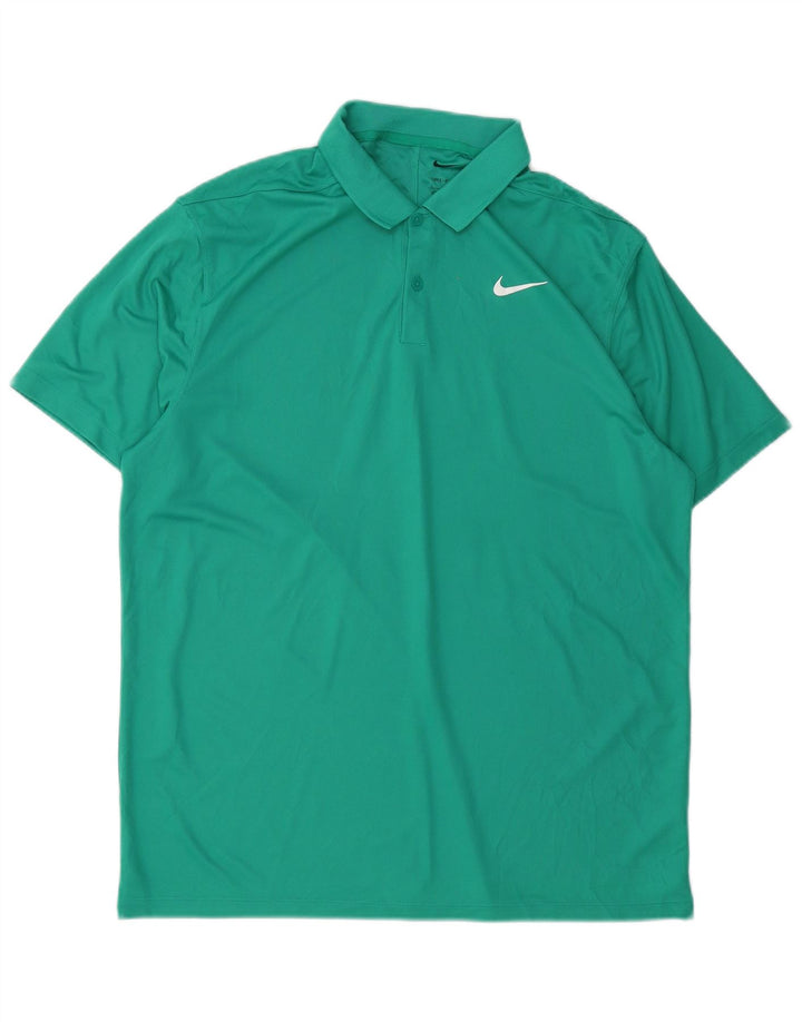 Camisa polo masculina NIKE Dri Fit grande poliéster verde