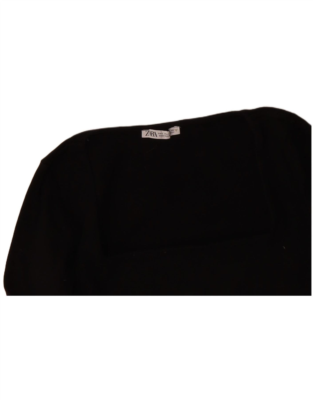 ZARA Womens Crop Top UK 14 Grande Algodão Preto