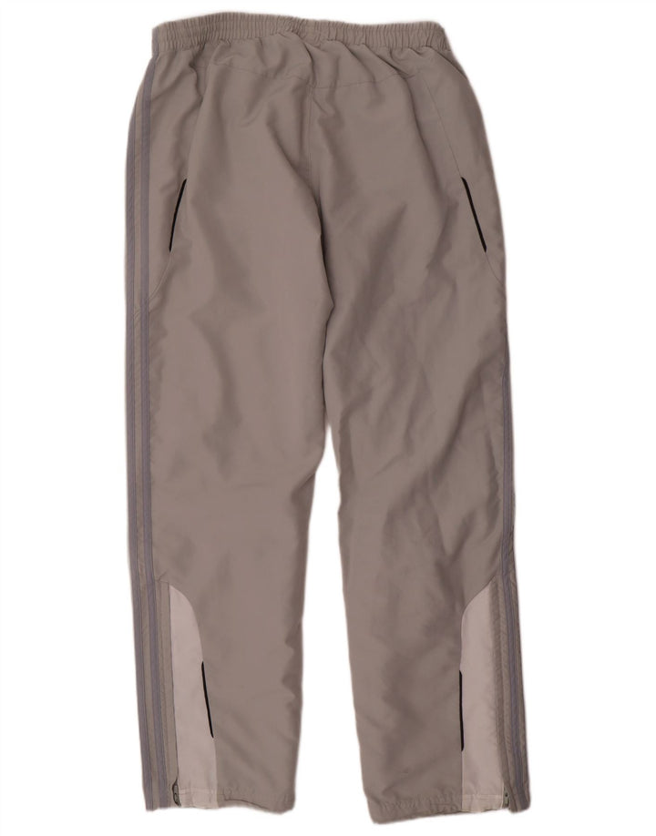 Calças de treino masculinas Adidas UK 42/44 poliéster cinza grande