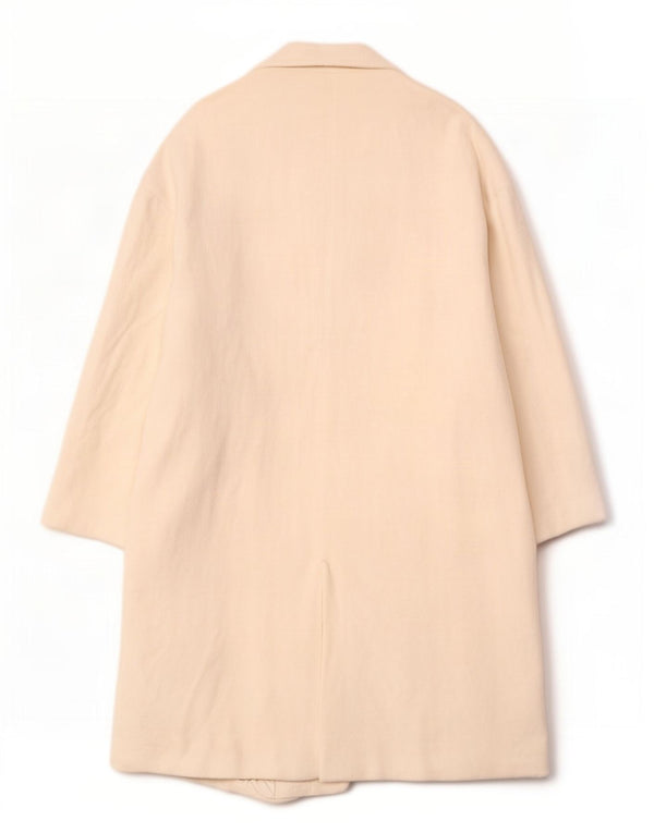 Casaco feminino Zara com peito duplo Reino Unido 18 XL branco espinha de peixe algodão