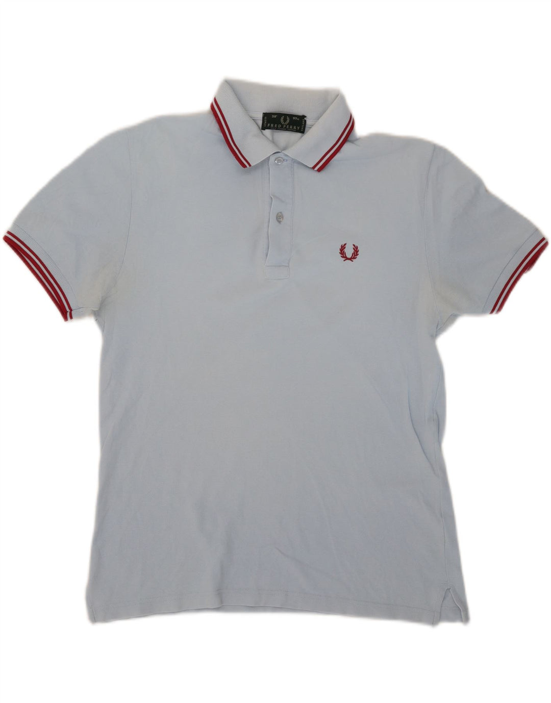 Camisa pólo masculina FRED PERRY pequena de algodão azul