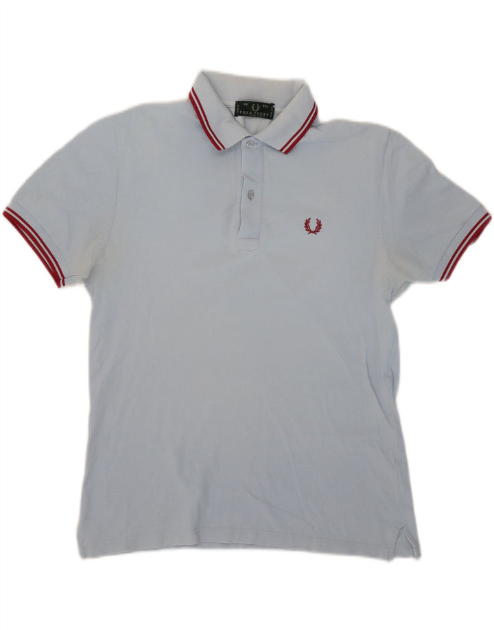 Camisa pólo masculina FRED PERRY pequena de algodão azul