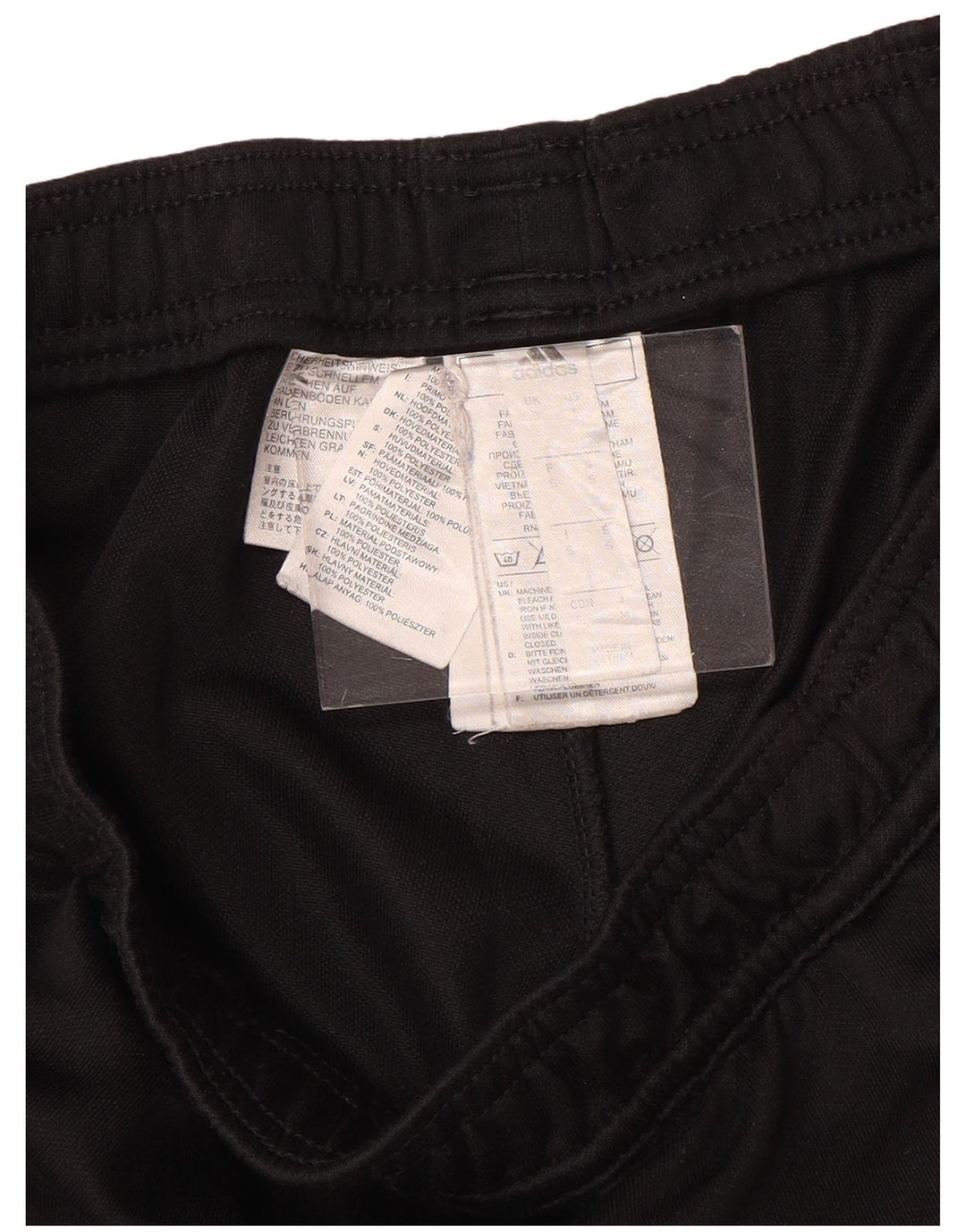 Calças de treino masculinas ADIDAS pequenas em poliéster preto