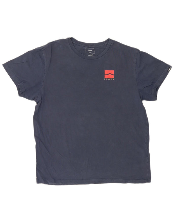 Camiseta masculina Vans Custom Fit Graphic grande algodão azul marinho