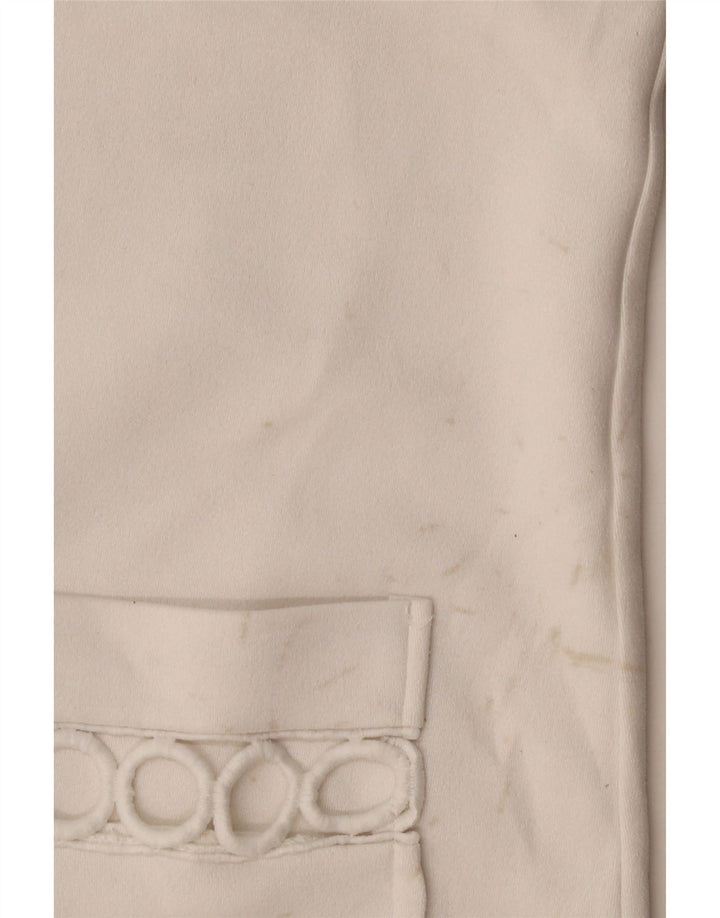 Vestido camiseta feminino geométrico Zara Reino Unido 12 médio branco poliéster
