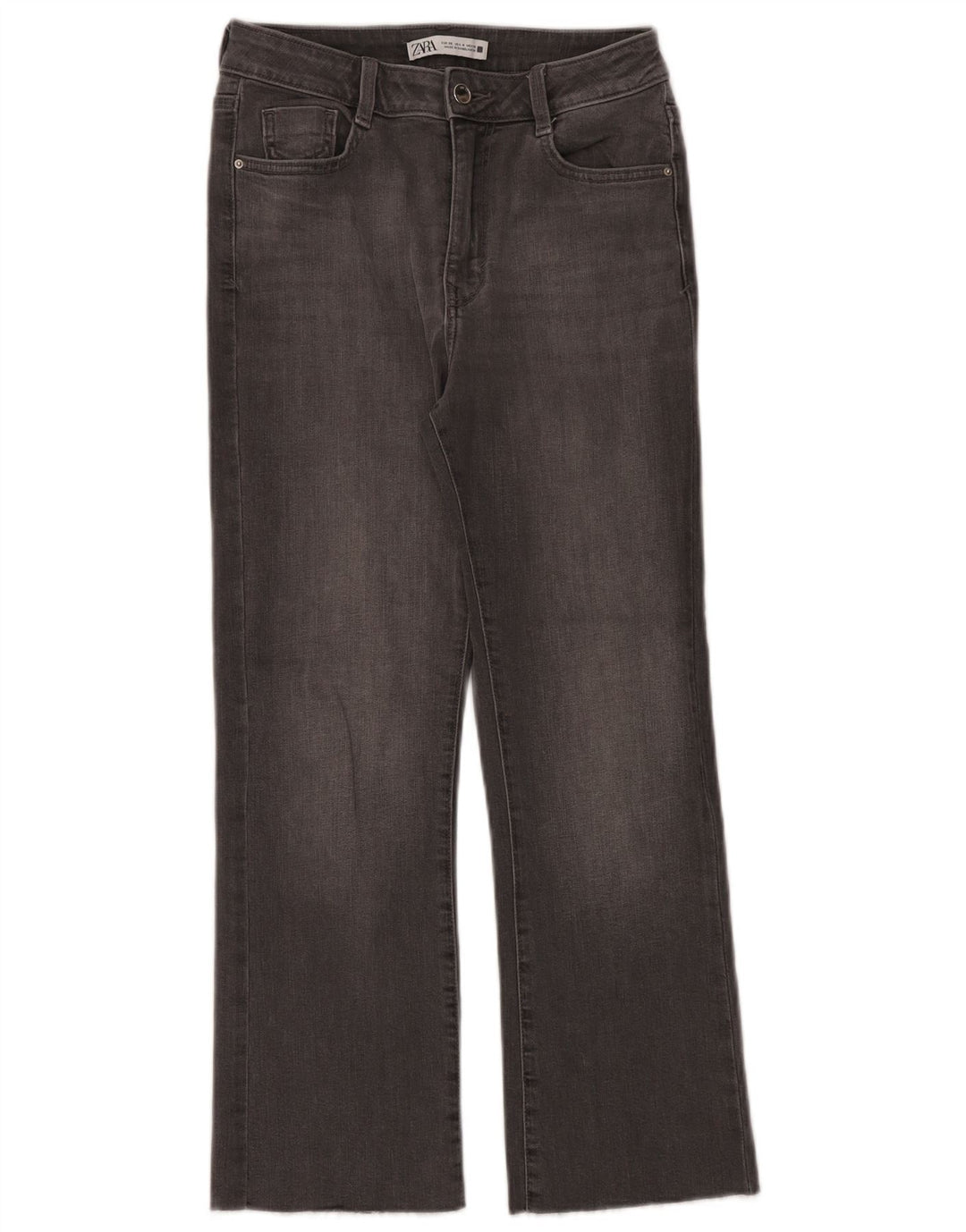 Calça jeans feminina Zara Bootcut EU 36 XS W26 L26 cinza