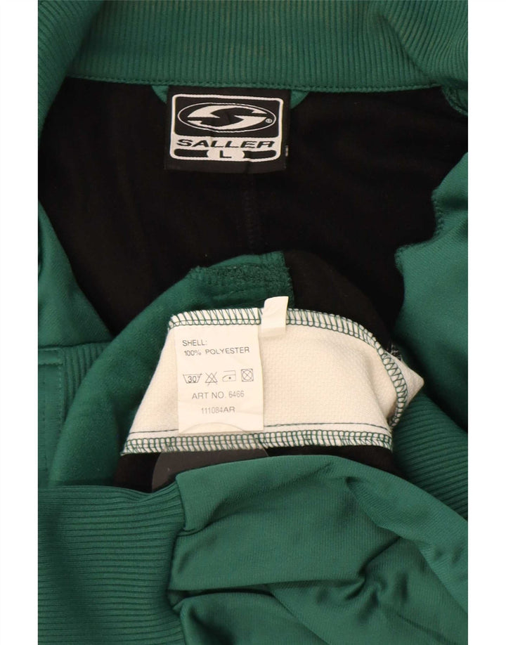 Saller Mens Graphic Tracksuit Top Jacket Grande Verde Colorblock Poliéster