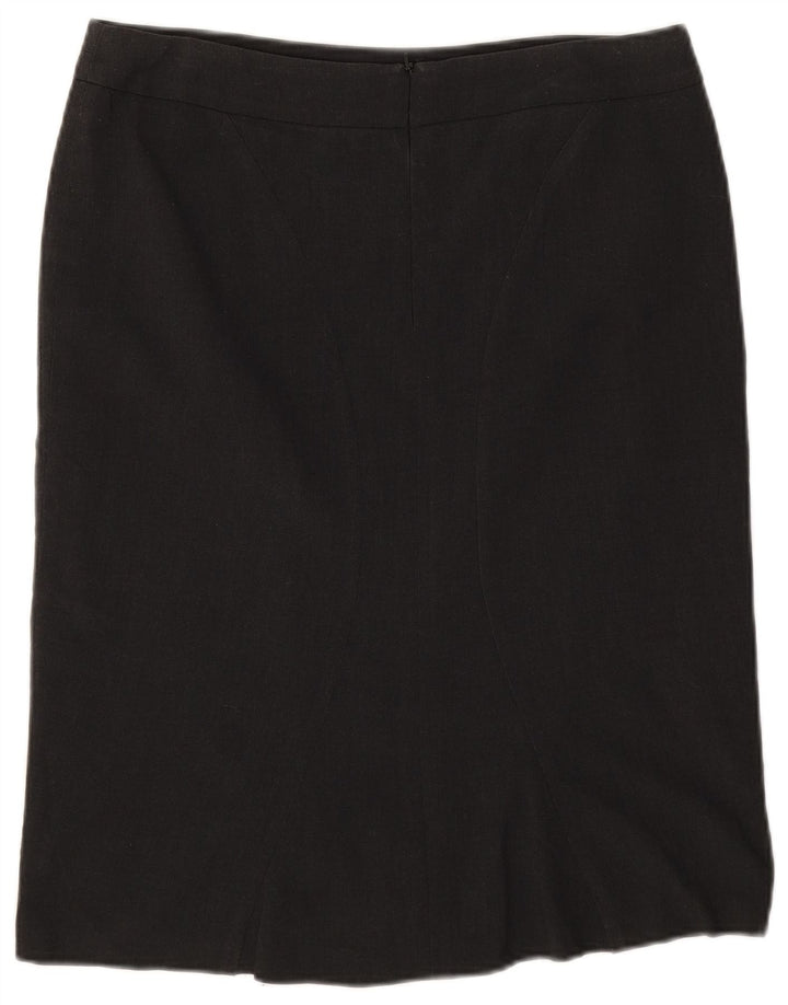 Saia reta feminina Marks & Spencer Reino Unido 12 médio W32 poliéster cinza
