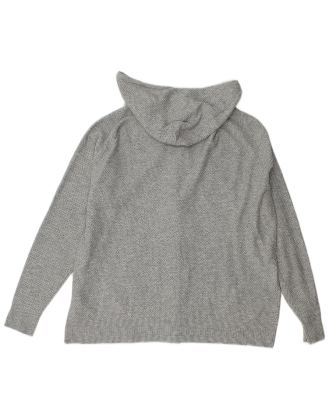 Suéter feminino com capuz e zíper Marks & Spencer Reino Unido 14 Viscose cinza médio