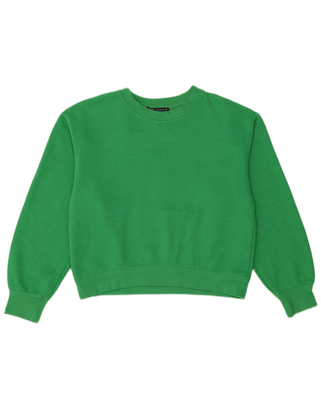 Zara moletom feminino jumper UK 14 poliéster verde médio