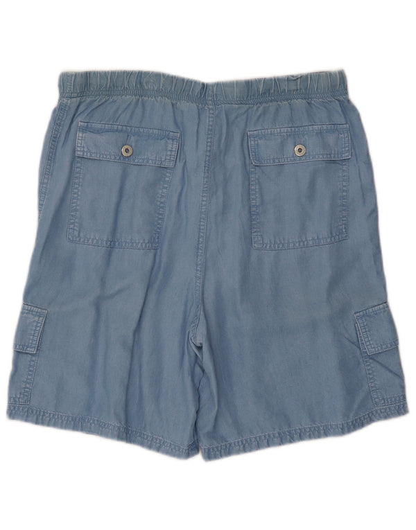 Shorts cargo feminino de cintura alta Marks & Spencer Reino Unido 16 grande W34 azul lycra