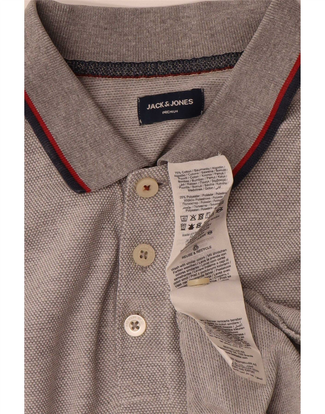 Camisa polo masculina Jack & Jones XL cinza algodão