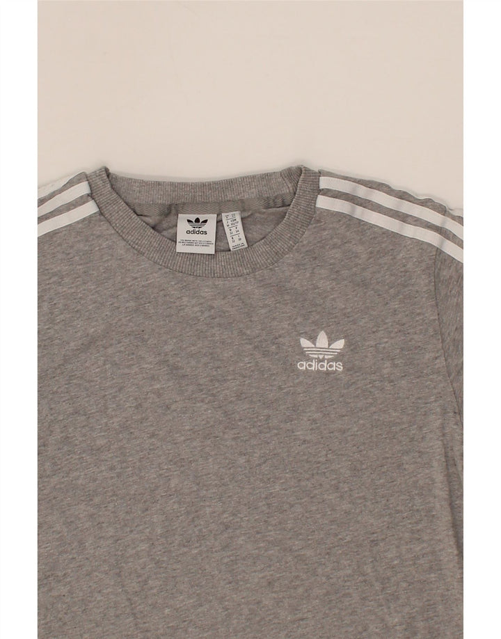 ADIDAS Womens T-Shirt Top UK 6 XS Grey Cotton Vintage Adidas and Second-Hand Adidas from Messina Hembry 